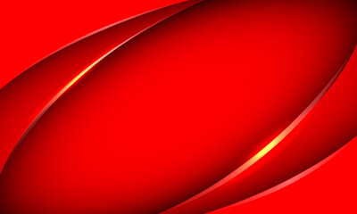 Abstract gold curve line on red luxury design modern creative background