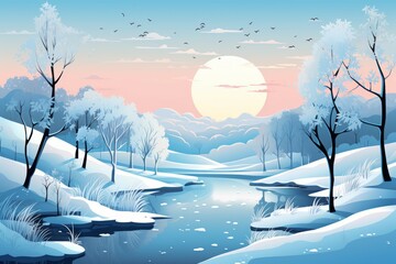 Frosty Morning Landscapes - Generative AI