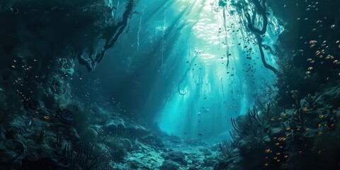 Under water beautiful light.