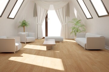 Modern interior design. 3D illustration