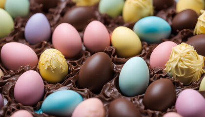 Beautiful Easter chocolate close up