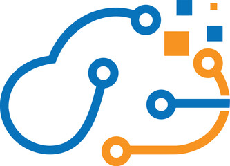 Vector cloud tech logo