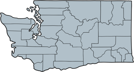 doodle freehand drawing of washington state map.