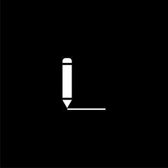  Write icon  illustration for graphic and web design isolated on black background  