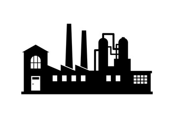 Black factory vector icon on white background - 702855088