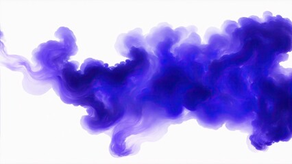Fototapeta na wymiar Blue and Purple smoke cloud on a white background