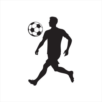 Sporting Triumph: Football Player Silhouette in Winning Pose, Ideal for Sports-themed Designs and Sportsman Black Vector Stock
