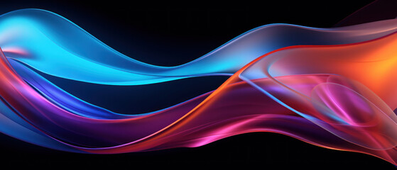 Transparent abstract wave of light in a bright and futuristic design.