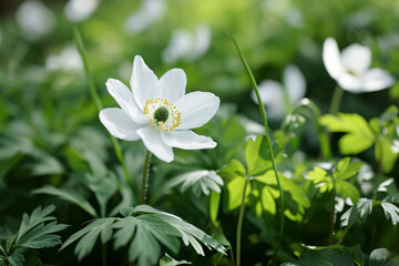 Fototapeta premium white flowers in the garden