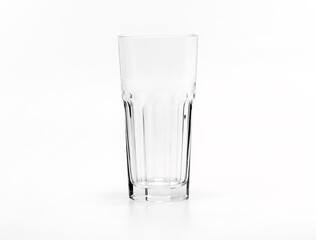 Empty transparent glass for various drinks, for water. White background isolated.