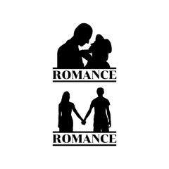 Couple hug silhouette for Valentine icon vector illustration