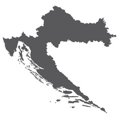 Croatia map. Map of Croatia in grey color