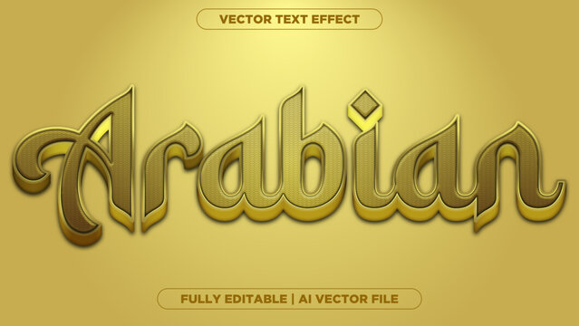 Arabian Text Effect | Editable AI Vector File