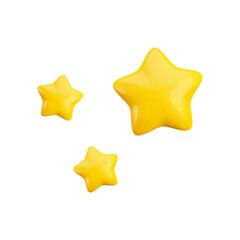 Vector cartoon 3d sparkle gold stars. Realistic 3d render magic game concept on white background. For web, apps, advert, game design, decor.