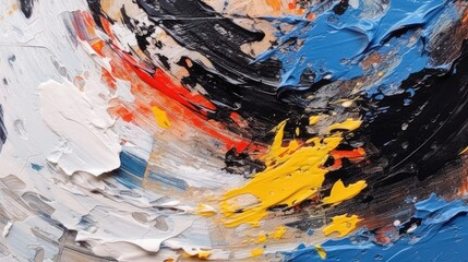 Colorful Modern Art. Abstract Paint Strokes and Artistic Texture in Oil and Acrylic Paintings on Canvas