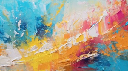 Fototapeta na wymiar Vibrant Abstractions. Colorful Modern Art on Canvas 