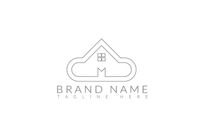 Minimalist simple home real estate logo and house icon In Vector