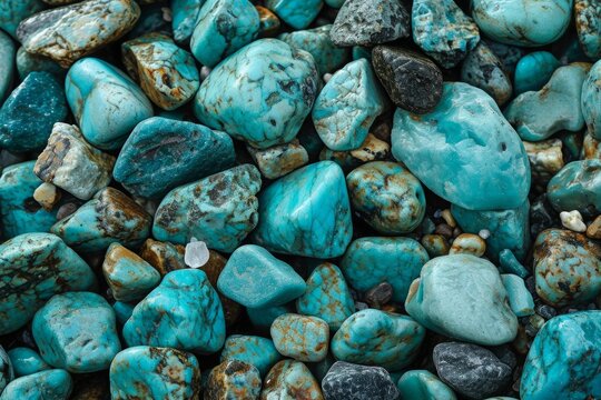Background of turquoise stones.