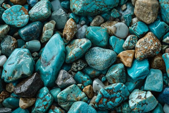 Background of turquoise stones.