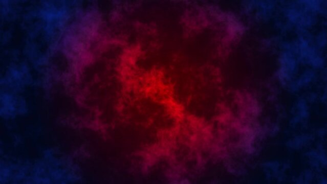 Expanding cloud of red matter on a dark blue background