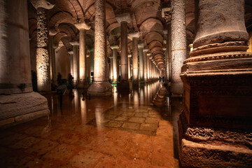 One of the most famous tourist places in Istanbul. Basilica Cistern.