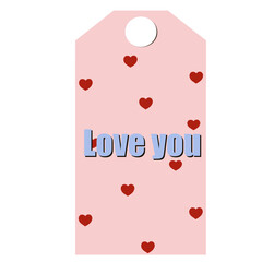 valentine card with hearts.