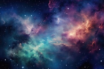 Stars of a planet and galaxy in a free space Elements of this image furnished by NASA, Colorful...