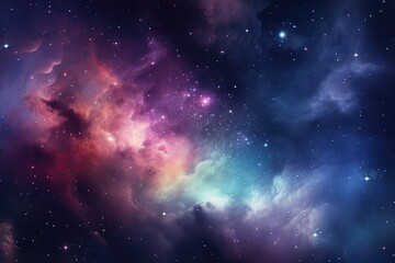 Stars of a planet and galaxy in a free space Elements of this image furnished by NASA, Colorful...