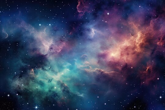 Stars of a planet and galaxy in a free space Elements of this image furnished by NASA, Colorful space galaxy cloud nebula, Starry night cosmos, AI Generated