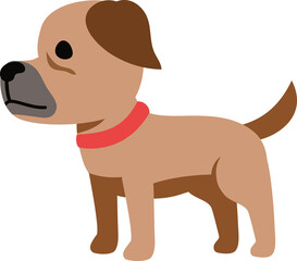 Cartoon character side view dog for design.