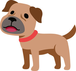 Cartoon character smiling dog for design.