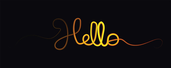 gradient color hello, Hello. Lettering for banner, poster and sticker concept with text Hello. Bright vector Hello on white background. Calligraphic simple logo for banner, poster, web