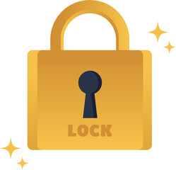 シンプルな南京錠のイラスト（LOCK）