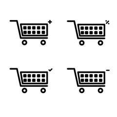 shopping cart icon set