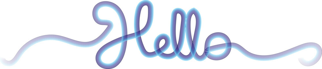 gradient color hello, Hello. Lettering for banner, poster and sticker concept with text Hello. Bright vector Hello on white background. Calligraphic simple logo for banner, poster, web