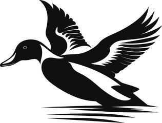 Fototapeta premium duck silhouette vector logo template. AI generated illustration.