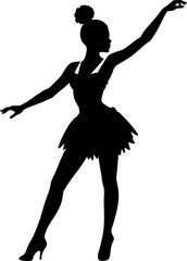 Beautiful drawing ballerina on a white background,sketch,vector. The black silhouette of a dancer. AI generated illustration.