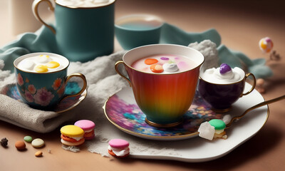 Obraz na płótnie Canvas vintage tea cup. Generative AI