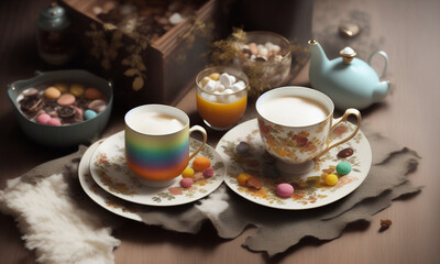 Fototapeta na wymiar vintage tea cup. Generative AI