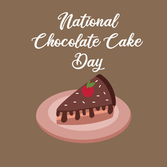 Perfect for celebrating National Chocolate Cake Day, this vector graphic honors the holiday.