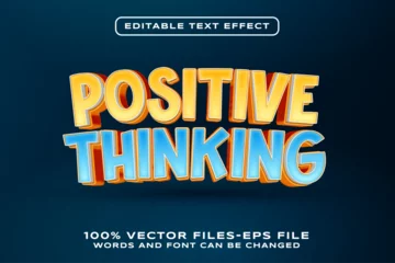 Rolgordijnen Positive Thinking editable Text Effect © AFahrur