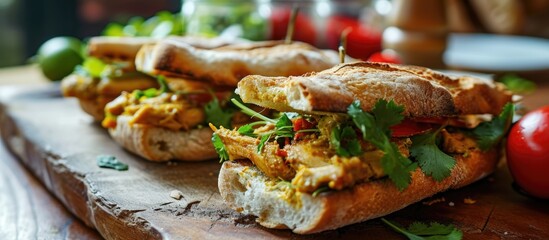 Surinamese sandwiches with Indian fillings like chicken curry, cod fish, or tandoori chicken.