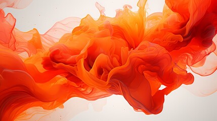 A dynamic explosion of vivid red and orange liquid, creating a breathtaking display of fluid motion...