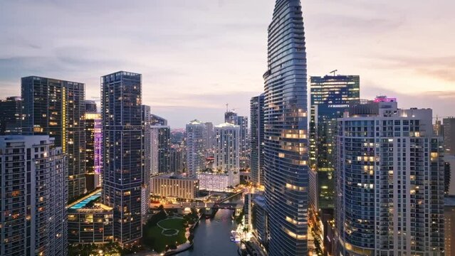 aerial view downtown Miami Brickell