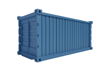 Cargo container isolated on transparent background, For logistics and sea transportation, 3d Illustration, 3d rendering