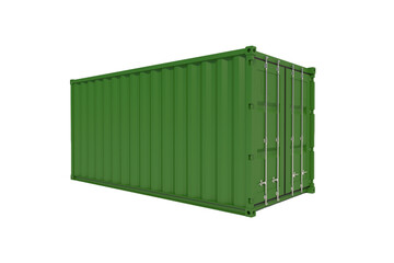 Cargo container isolated on transparent background, For logistics and sea transportation, 3d Illustration, 3d rendering