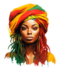 illustration, africa, african woman, rastafari, rasta, reggae