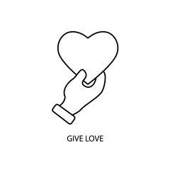 give love concept line icon. Simple element illustration. give love concept outline symbol design.
