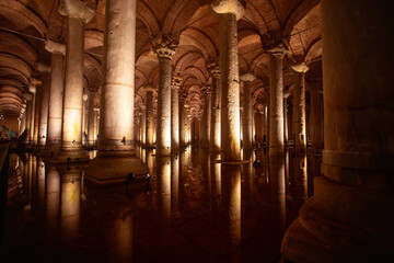 Obraz premium One of the most famous tourist places in Istanbul. Basilica Cistern.