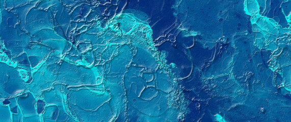 Blue winter texture art vector background for cover design, poster, cover, banner, flyer, cards. Ice. Cold. Frozen water. Hand-drawn brush strokes. Christmas abstract illustration for background.	